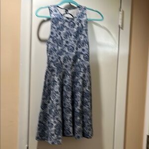 Hollister Blue and White Halter Sundress